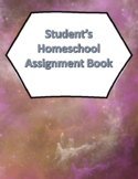 Space theme student assignment book