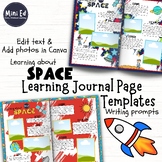 Space themed Learning Journal Page Templates for Child Por