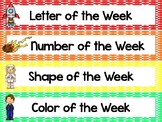 Space themed Printable Weekly Focus Labels Classroom Bulle