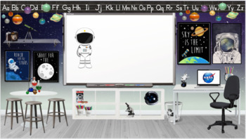 Preview of Space themed bitmoji rooms AND the Canvas Class Template
