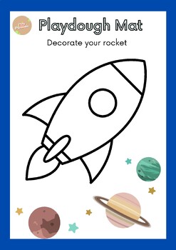 Preview of Space week rocket playdough mat