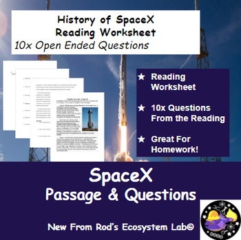 Preview of SpaceX Scientific Innovation & History Reading Worksheet **Editable**