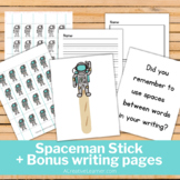 Spaceman Stick - Learning how to write Kindergarten First Grade