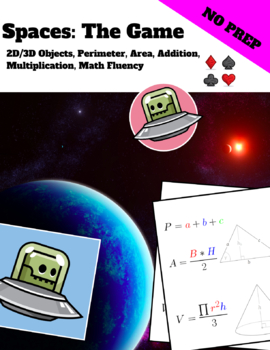 Preview of Spaces: The Game - 2D/3D Shapes in Space; Perimeter, Area, and Multiplication