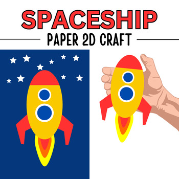 Preview of Spaceship 2D Paper Craft |For Decoration Purpose & Bulletin Board Craft Activity