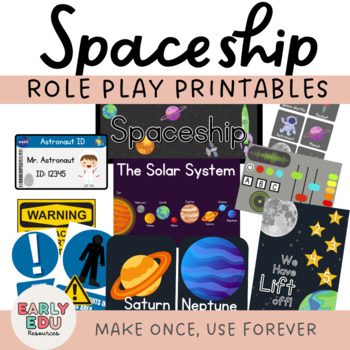 Preview of Spaceship Role Play | Space Themed Dramatic Play Printable Resources