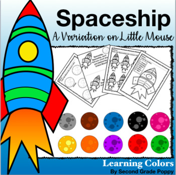 Preview of Spaceship, Spaceship Rhyming Game to learn colors and more