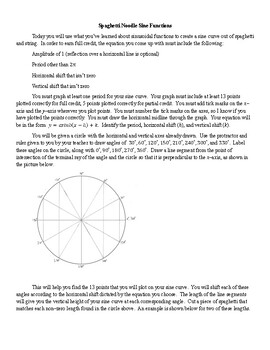 Preview of Algebra 2 / Pre - Calculus Spaghetti Noodle Sine Curves