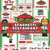 Spaghetti Restaurant Pretend Play Printables