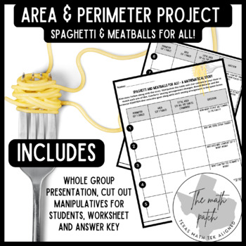 Preview of Spaghetti and Meatballs for All! - Area and Perimeter Project