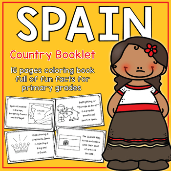 Preview of Spain Booklet Country Study with Quizz + FREE SPANISH