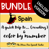 Spain ENGLISH VERSION Reading AND Color By Number BUNDLE