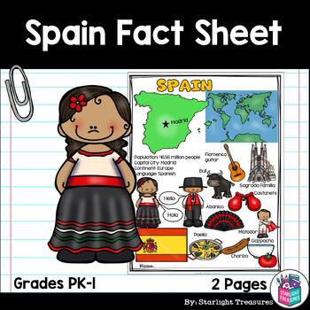 Preview of Spain Fact Sheet for Early Readers