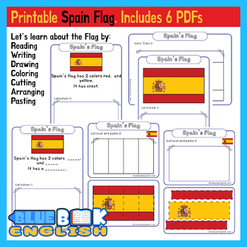 Preview of Spain Flag Activity | Spanish Flag Craft Differentiated (6 Pages)