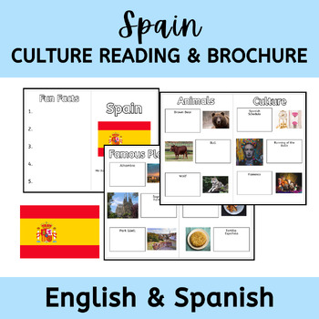 Preview of Spain Reading & Brochure Activity - Spanish Class Sub Plan