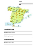 Spanish Spain Weather Map Worksheet (Tiempo en España)