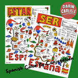 Spain map color by conjugation Ser & Estar verbs