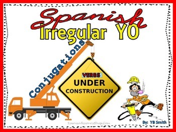 Preview of Spanish Irregular YO Verbs Conjugations Notes and Practice Powerpoint BUNDLE