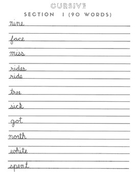 spalding cursive practice packet section i by erika james tpt