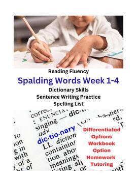Preview of Spalding Grade 3 ELA Week 1-4 Reading Dictionary Sentence building Vocabulary