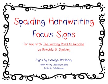 Preview of Spalding Handwriting Focus Signs