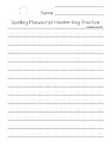 Spalding Manuscript Handwriting Practice Paper