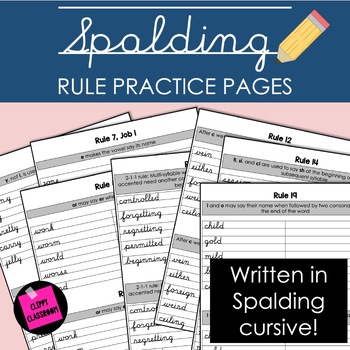 Preview of Spalding Rules Practice Pages | Cursive Handwriting | 3rd-6th Grade