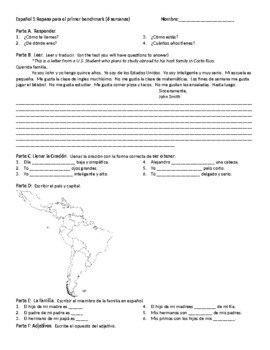 Preview of Spanish 1-6 Week Benchmark/ Cumulative REVIEW