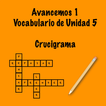 Spanish Avancemos 1 Vocab 5.2 Crossword by Srta's Spanish ...