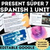 Spanish 1 Back to School Spanish Present Tense Super 7 Hig