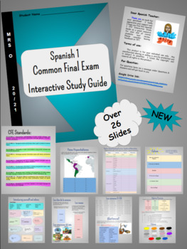 Preview of Spanish 1 CFE (Common Final Exam) Interactive Study Guide.