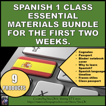 Preview of Spanish 1 Class Essential Materials for For First Two Weeks 10 Resources