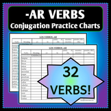 Spanish 1 - Conjugation Practice Charts for -AR verbs