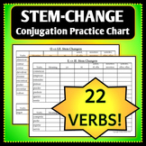 Spanish 1 - Conjugation Practice Charts for Stem-Changing Verbs