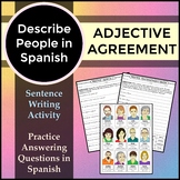 Spanish 1 - Describing People Writing Activity for Adjecti