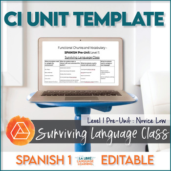 Preview of Spanish 1 Editable Unit Template & Lesson Guide | Classroom Commands Pre Unit