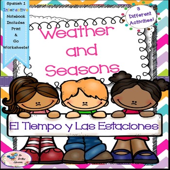 Preview of Spanish 1 El Tiempo y Las Estaciones -Weather and Seasons - Interactive Notebook