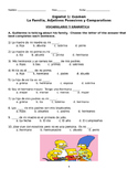 Spanish 1 Exam: Family Vocabulary, Possessive Adjectives a