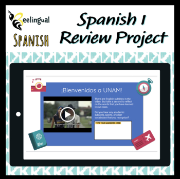 Preview of Spanish 1 Final Project-Based Learning - Study Abroad (51 Pages, 11 Activities)