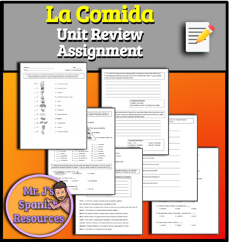 Preview of Spanish 1 Food La Comida Review Packet