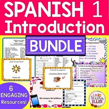 Preview of Spanish 1 Introduction BUNDLE | First Week of Spanish BUNDLE