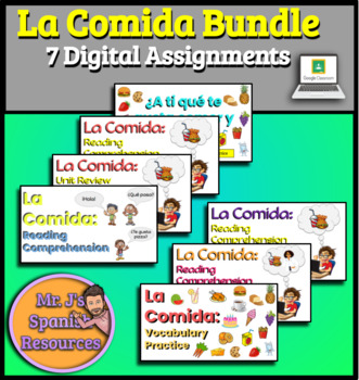 Preview of Spanish 1 La Comida Food Unit BUNDLE - Distance Learning Edition!