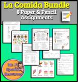 Spanish 1 La Comida Food Unit Worksheets & Practice BUNDLE