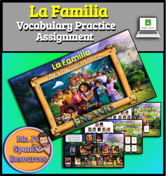 Preview of Spanish 1 La Familia Encanto Family Tree Vocabulary Practice - Distance Learning