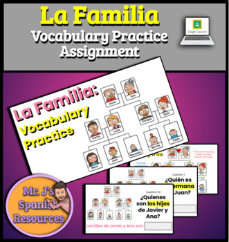 Preview of Spanish 1 La Familia Family Tree Vocab Practice - Distance Learning 