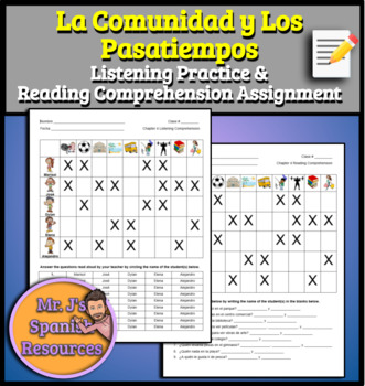 Preview of Spanish 1 Pasatiempos y Comunidad Listening and Reading Comprehension