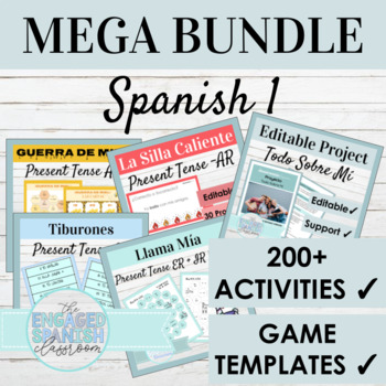 Spanish 1 Mega Bundle By The Engaged Spanish Classroom Tpt - 