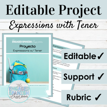 Preview of Editable Spanish Project | Spanish 1 Tener Expressions
