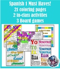Back to School Spanish 1 Starter Pack - Coloring games/act