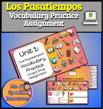 Preview of Spanish 1 Pasatiempos Hobbies & Pastimes Vocab Practice - Distance Learning